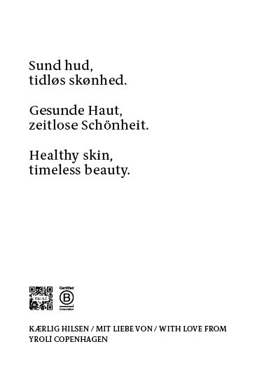 Flyer dansk/ tysk/ engelsk - Yrolí Skincare