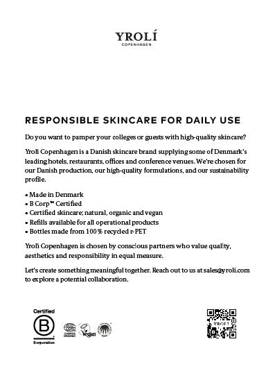 Flyer driftsaftale - Yrolí Skincare