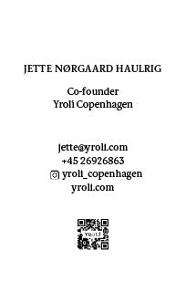 Visitkort Jette - Yrolí Skincare