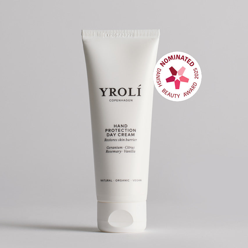 Yrolí Copenhagen Hand Protection Day Cream 75 ml i hvid tube, nomineret til Danish Beauty Award 2025